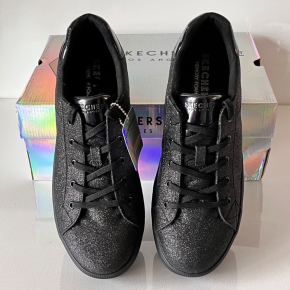 Skechers Fairy Dusted Plateau Glitter Platform Lace-Up Sneaker - Picture 4 of 6